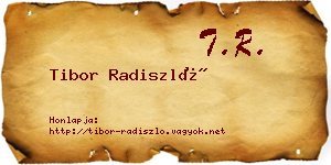 Tibor Radiszló névjegykártya